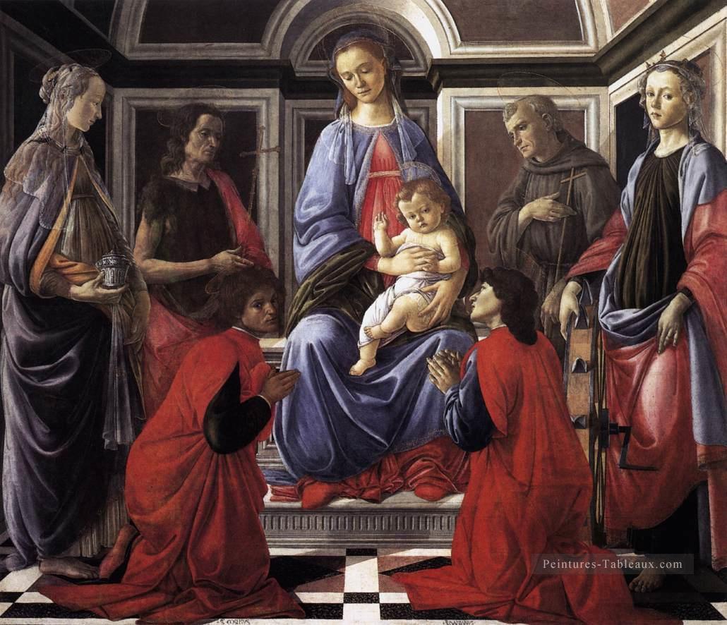 Vierge à l’Enfant avec Six Saints Sandro Botticelli Peintures à l'huile